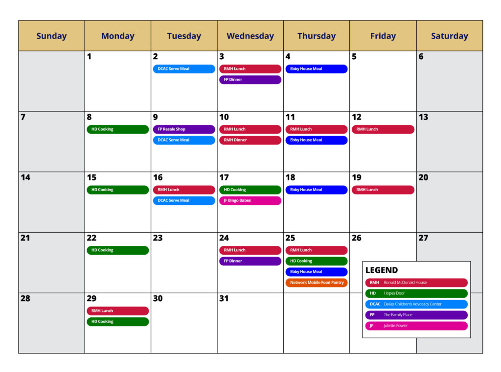 DJF Volunteer Calendar